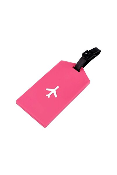 Crisalida Ecuson silicon pentru identificare bagaje Crisalida, motiv avion, 6,5 x 12 cm, Roz
