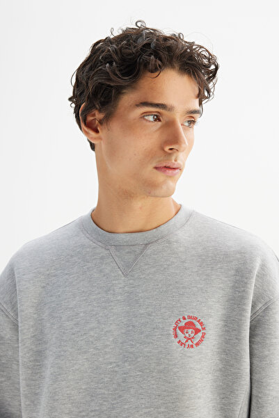 Lee Cotton Fleece Lined Regular Fit Regular Cut Crew Neck Printed Sweatshirt