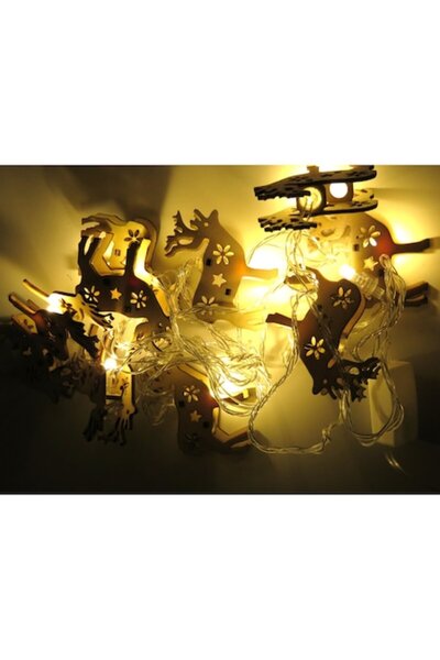 ABS Decorațiune cu lumini LED, figurine din lemn, reni
