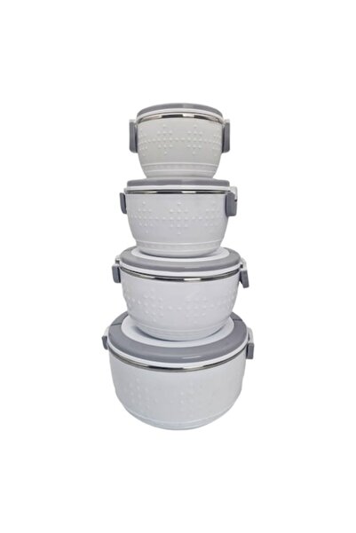 ABS Set 4 Thermal Food Containers, White, 6.5 l, 4 l, 2.2 l, 1.5 l