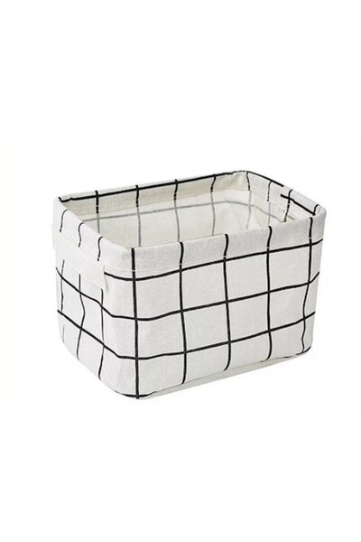 ABS Textile Storage Basket, Waterproof, 20x16x14 cm, White