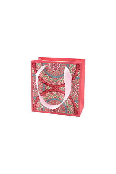 Crisalida Crisalida paper gift bag, 14 x 15 x 7 cm, Light coral mandalas