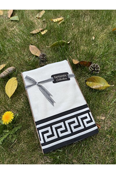 Fantastic Collection Ειδική βελούδινη πετσέτα δώρου με κεντημένο σχέδιο ζιγκ-...