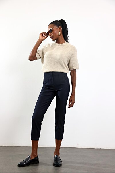 5in1Canpolat Dark Navy Flatolu Trousers 5113