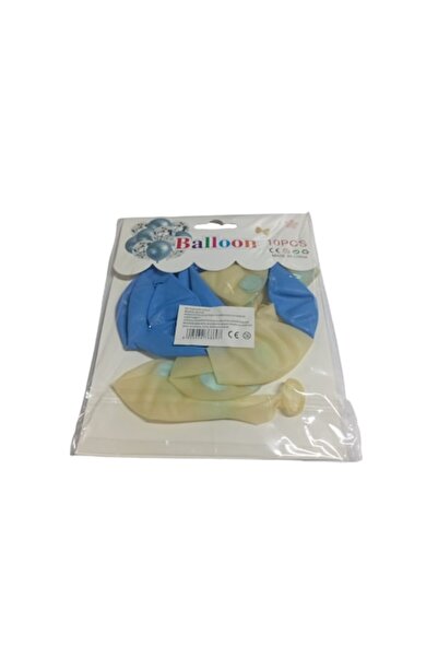ABS Set 10 baloane latex cu confetti, albastru deschis/transparent