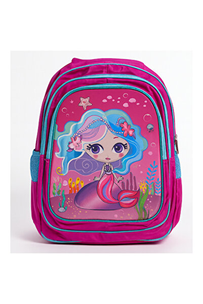 ABS Ghiozdan pentru grădiniță, impermeabil, imprimare 3D cu Mica Sirenă și fl...