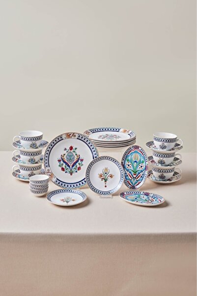 Karaca Forever Bone Palermo 26 Parça 6 Kişilik Kahvaltı Seti