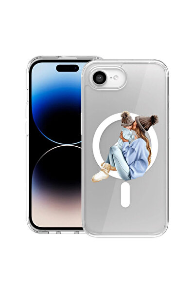 bestcase Carcasă antișoc MagSafe TPU pentru Apple iPhone 16e, Mamă fată cu bă...