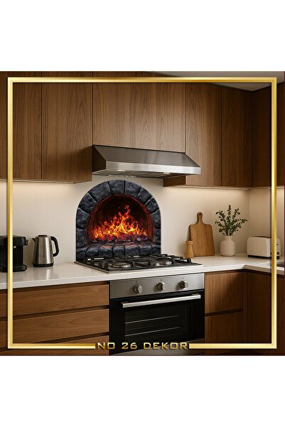 no26dekor Temperli Cam Mutfak Tezgâh Arası Oval