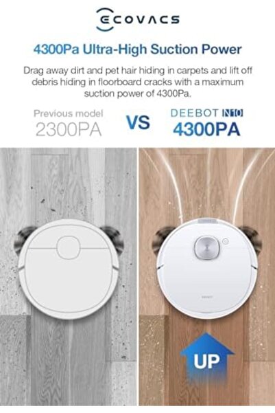 STOREMAX Deebot N10 Beyaz Süpürge ve Paspas 4300 Pa Emiş Gücü 1058548