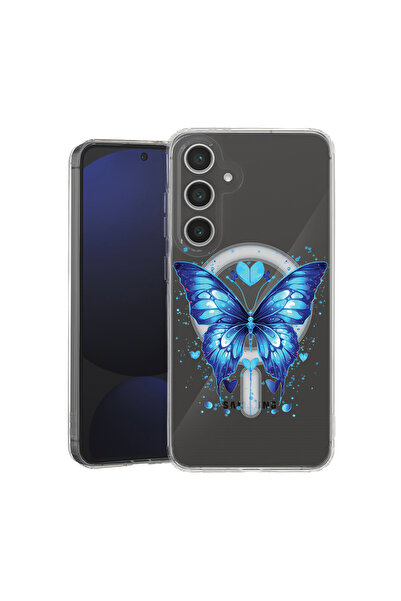 bestcase Carcasă antișoc MagSafe TPU pentru Samsung Galaxy A55, fluture albas...