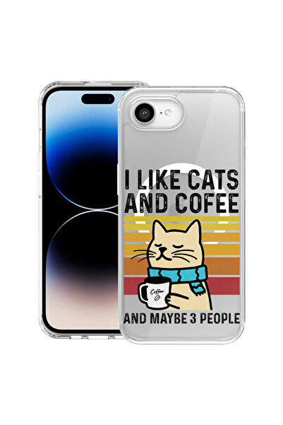 bestcase Carcasă antișoc MagSafe TPU pentru Apple iPhone 16e, Pisici și cafea...