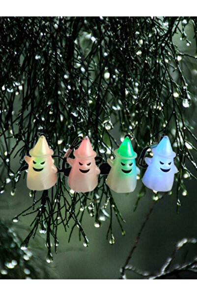 DODOMAR قلادة شبح الهالوين، عبوة من 4 قطع مضيئة، مقاس 6×3 سم