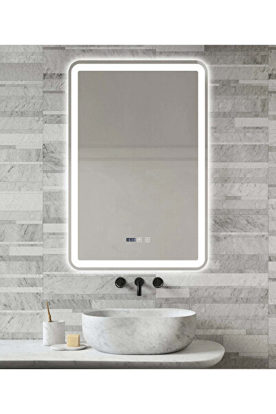 Smack Oglindă LED și tactilă, cu funcție de dezaburire și ceas, 3 tipuri de l...