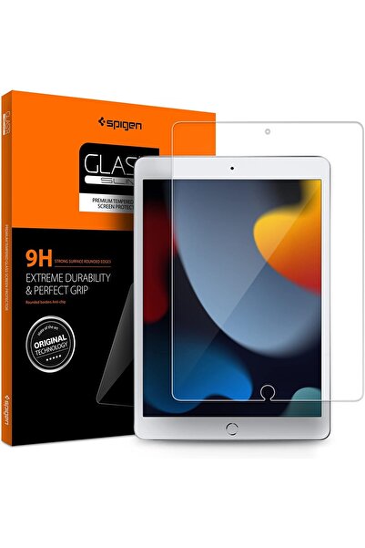 Spigen واقي شاشة زجاجي مقوى رفيع من GLASTR مصمم لجهاز Apple iPad 10.2 بوصة من الجيل التاسع