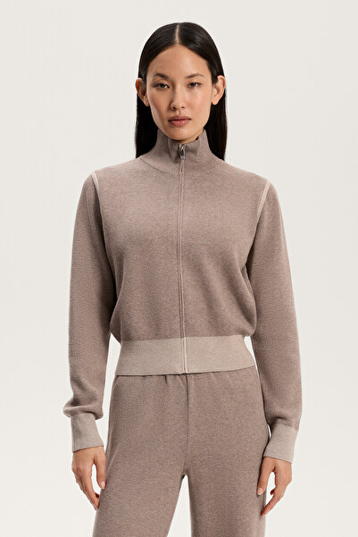 Oysho Kontrast detaylı örgü ceket