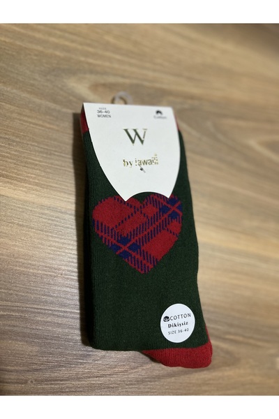 BY JAWALLİ SOCKS Women's Winter Thermal Towel Socks with Heart Pattern