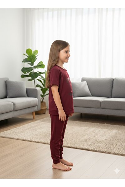 FAMES PİJAMA Children's Burgundy Pajama Set
