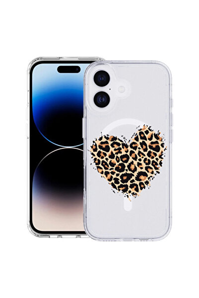 bestcase MagSafe Anti Shock TPU калъф за Apple iPhone 17, леопардово сърце, 2...