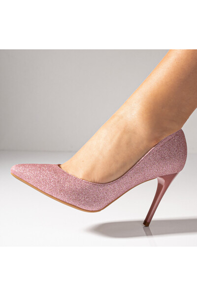 Modlet.ro Women's pink glitter stiletto shoes MOD03727