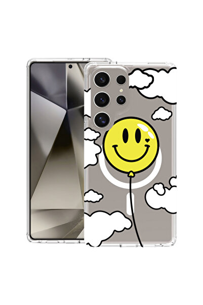 bestcase Carcasă antișoc MagSafe TPU pentru Samsung Galaxy S25 Ultra, cu zâmb...