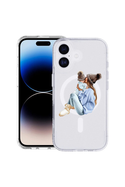 bestcase Carcasă antișoc MagSafe TPU pentru Apple iPhone 17, Mamă fată cu băi...