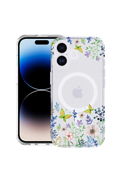 bestcase Carcasă antișoc MagSafe TPU pentru Apple iPhone 17, model fluture, 2...