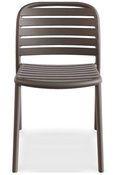 Papatya Tarabya Sandalye Küllü Kahve - Plastik Bahçe Balkon Mutfak Sandalyesi