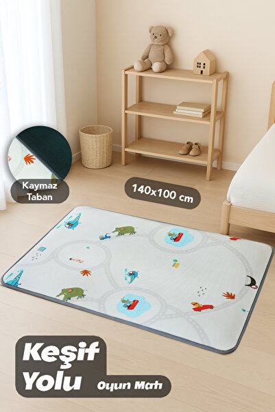 Meleni Baby Keşif Yolu Oyun Matı - Kaymaz Taban Leke Tutmaz Çocuk Bebek Odası...