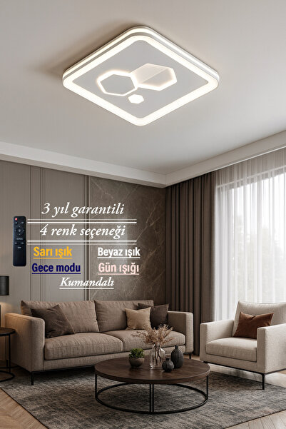 Lucent Avize Lucent Modern Desen Detaylı Kare Plafonyer
