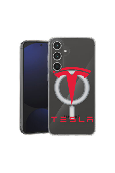 bestcase Carcasă MagSafe Anti-Șoc TPU pentru Samsung Galaxy A55, Roșu Tesla, ...