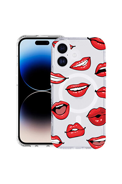 bestcase Carcasă antișoc MagSafe TPU pentru Apple iPhone 17, model buze - săr...