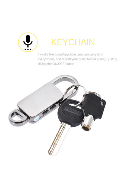 iUni Reportofon breloc BR11 Plus, 8GB, player MP3, argintiu