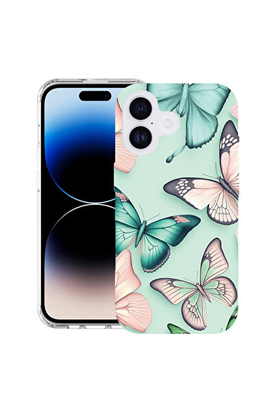 bestcase Carcasă antișoc MagSafe TPU pentru Apple iPhone 17, model fluture, 2...