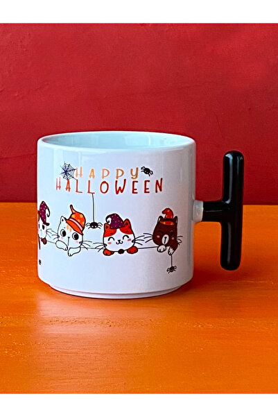 Hepsi Enteresan Chocolate, Happy Halloween Cat t Mug, Halloween Cat Mug