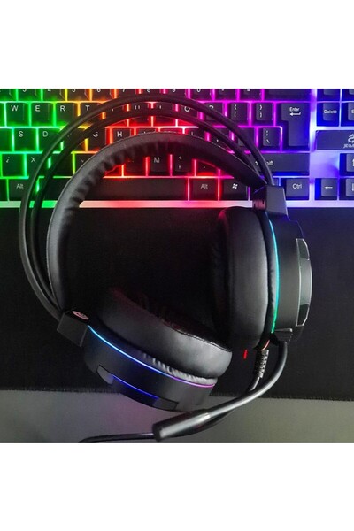 zola Ακουστικά Gaming με μικρόφωνο 5.1, RGB LED, 20-20000Hz, 54dB, ρυθμιζόμενη ένταση, καθαρός ήχος, μαύρο