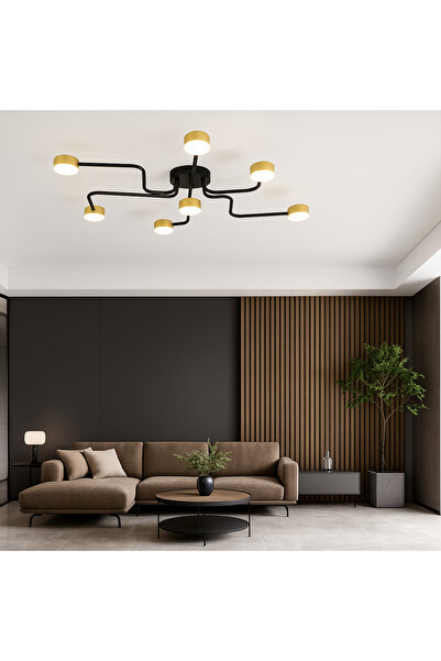 RFAN Candelabru, Model X80028-7, 7 becuri LED GX53, 3 tipuri de lumină, 84W, ...