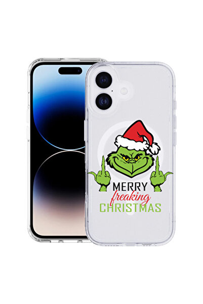 bestcase Carcasă antișoc MagSafe TPU pentru Apple iPhone 17, Grinch's - Crăci...