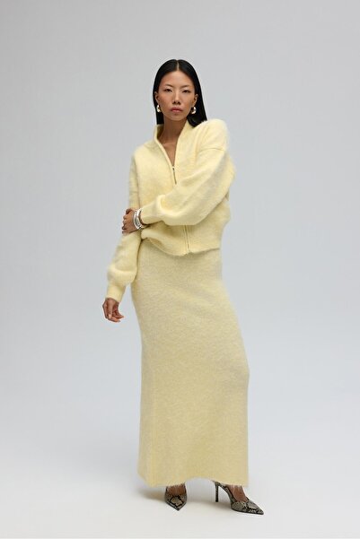 MAI STUDIOS CO. Fusta lungă din tricot galbenă Nivra