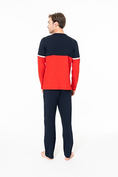 U.S. Polo Assn. Men's Crew Neck Long Sleeve Pajama Set S26952 Comfortable Fabric with Pockets