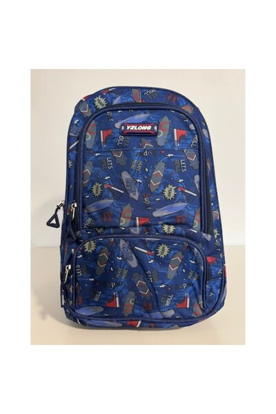 Dartonia Rucsac cu compartimente multiple – 45x32x16 cm, spate ergonomic, albastru cu skateboard