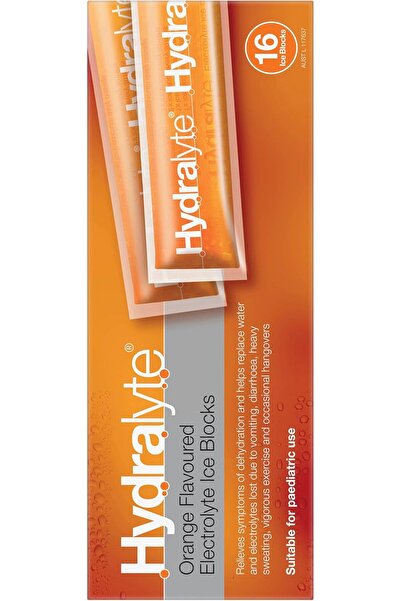 HYDRALYTE Orange Flavored Electrolyte Ice Blocks by Hydralyte, 16 Pieces