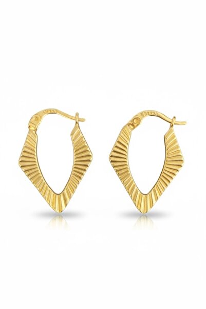 Çgk Çiğdem Gürel Kuyumculuk Üçgen Kalemli Altın Küpe