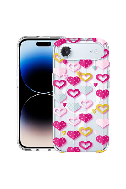 bestcase Carcasă antișoc MagSafe TPU pentru Apple iPhone 17 Air, Inimioare fr...