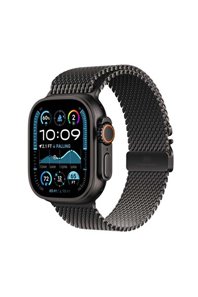 Apple Watch Ultra 2 GPS + Cellular 49mm Black Titanium Case with Black Titanium Milanese Loop - L