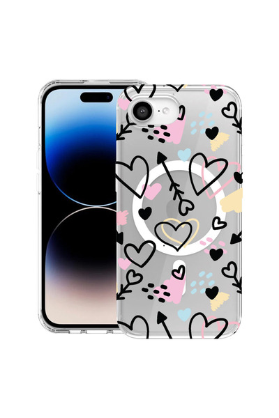bestcase Carcasă antișoc MagSafe TPU pentru Apple iPhone 16e, simboluri de dr...
