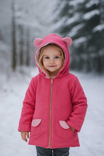 Retro Women Girl's Baby Pink Red Navy Blue Polka Dot Patterned Hooded Cute St...