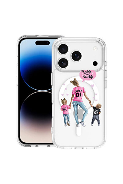 bestcase Carcasă antișoc MagSafe TPU pentru Apple iPhone 17 Pro, Mom Life Boy...