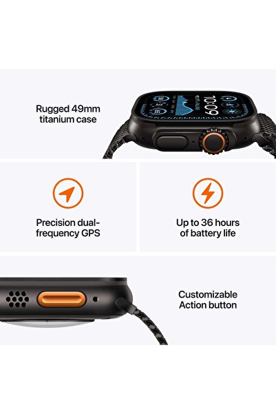Apple Watch Ultra 2 GPS + Cellular 49mm Black Titanium Case with Black Trail Loop - M/L