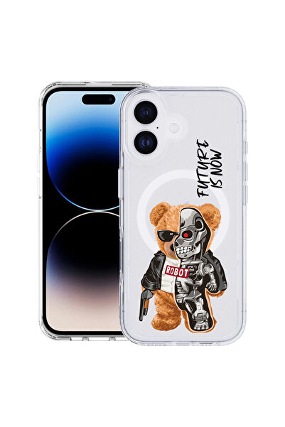 bestcase Carcasă antișoc MagSafe TPU pentru Apple iPhone 17, jumătate robot, ...